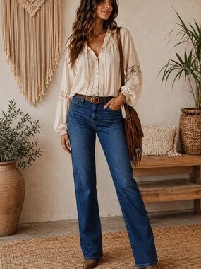 Kut from the Kloth Catherine Boyfriend Jeans Size 16 Dark Wash Stretch Denim